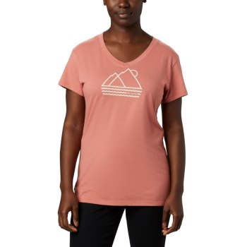 Columbia Solar Shield Graphic, Camiseta Coral Oscuro Para Mujer | 912873-LOF